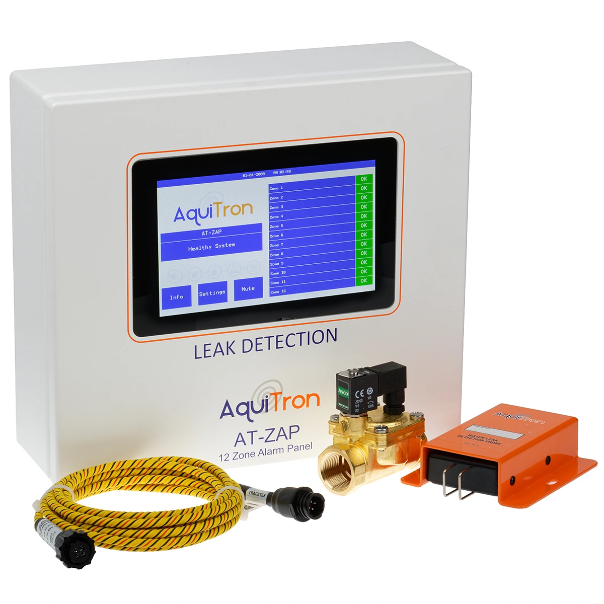 centrala alarmowa do wykrywania wycieków wody, paliwa, chemikaliów i gazu chłodniczego